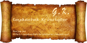Geyduschek Krisztofer névjegykártya